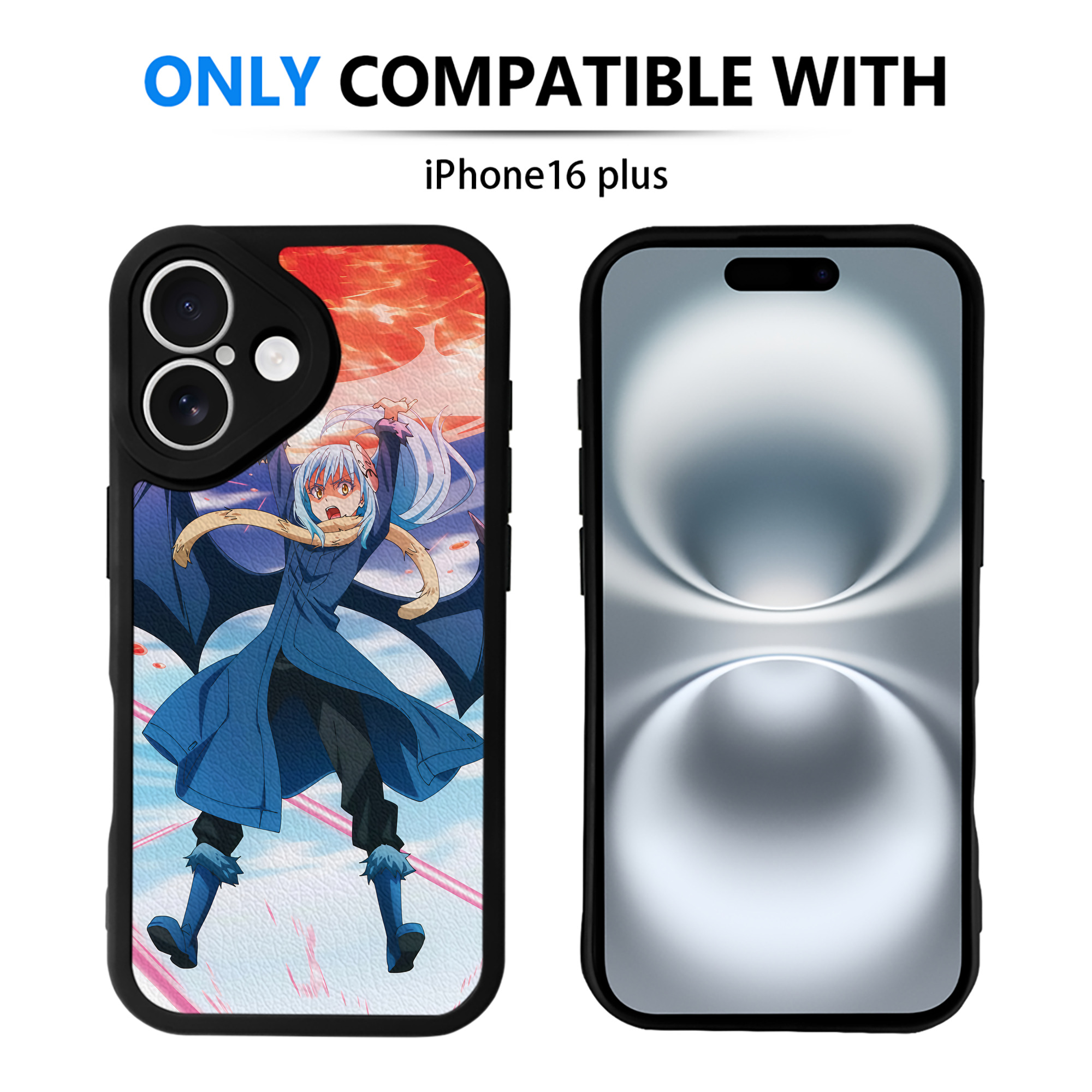 （画像用） 転スラ Regarding Reincarnated to Slime 【iPhone 16シリーズ対応】シリコンスマホケース（レザー調） 材質：シリコン
